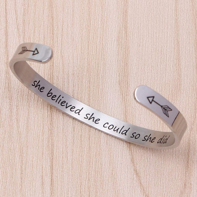 Btysun Inspirational Bracelets for Women, Mothers Day Gifts Nurses Gifts for Women Motivational Bracelets for Her Sister Friend Cuff Bangle Friendship Mantra Jewelry - Image 3